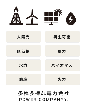 多種多様な電力会社